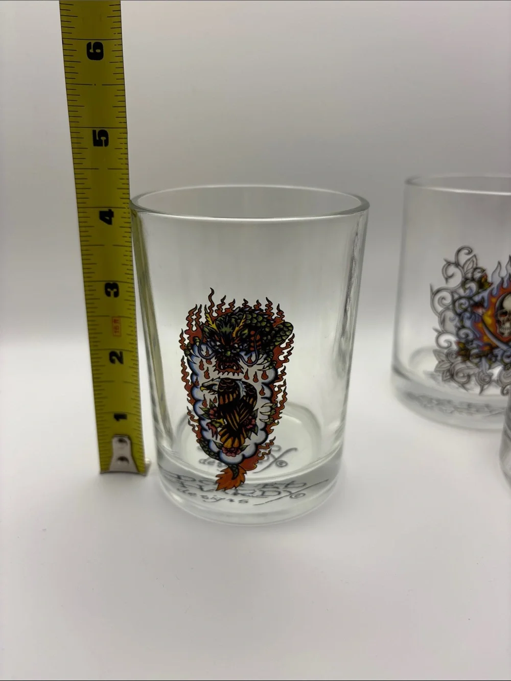 Ed Hardy Multicolor Tattoo-Style Glass Tumbler Set